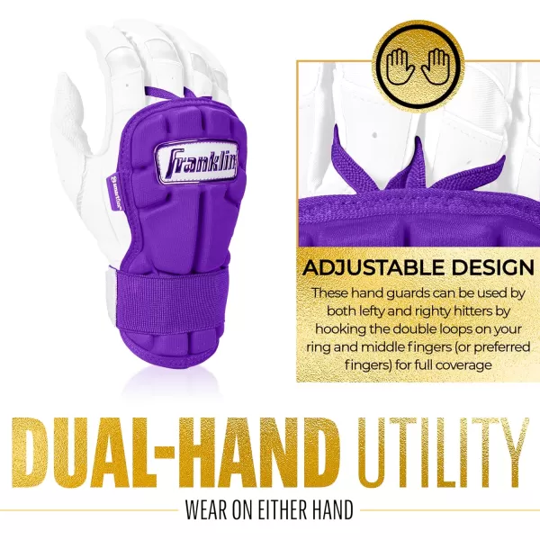 Franklin Sports Baseball Hand  Wrist Guard  PRT LG Series Adult Hand  Wrist Protector for Batting  Protective Hand Wrist Shield  Right  Left Hand Hitters  One Size  AdultPurple