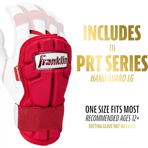Franklin Sports Baseball Hand  Wrist Guard  PRT LG Series Adult Hand  Wrist Protector for Batting  Protective Hand Wrist Shield  Right  Left Hand Hitters  One Size  AdultRed