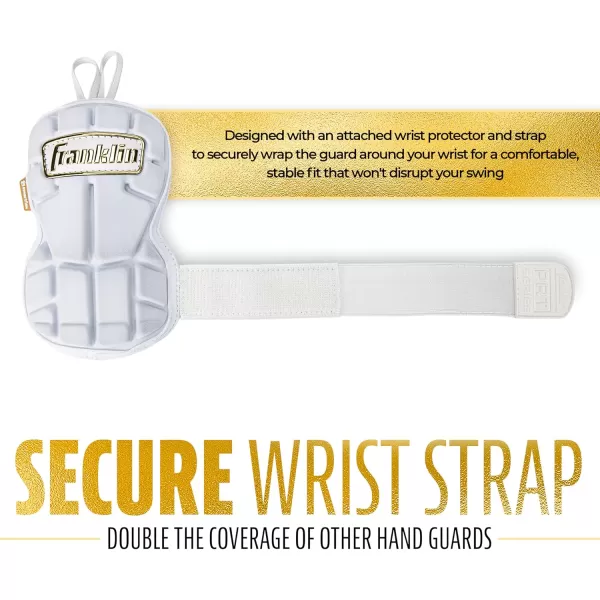 Franklin Sports Baseball Hand  Wrist Guard  PRT LG Series Adult Hand  Wrist Protector for Batting  Protective Hand Wrist Shield  Right  Left Hand Hitters  One Size  AdultWhite