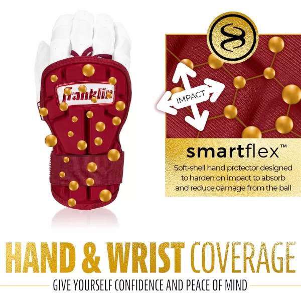 Franklin Sports Baseball Hand  Wrist Guard  PRT LG Series Adult Hand  Wrist Protector for Batting  Protective Hand Wrist Shield  Right  Left Hand Hitters  One Size  AdultBurgundy