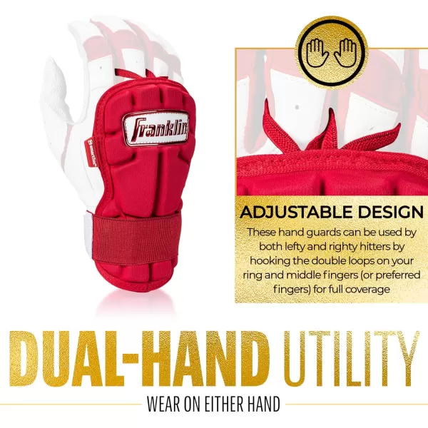Franklin Sports Baseball Hand  Wrist Guard  PRT LG Series Adult Hand  Wrist Protector for Batting  Protective Hand Wrist Shield  Right  Left Hand Hitters  One Size  AdultRed