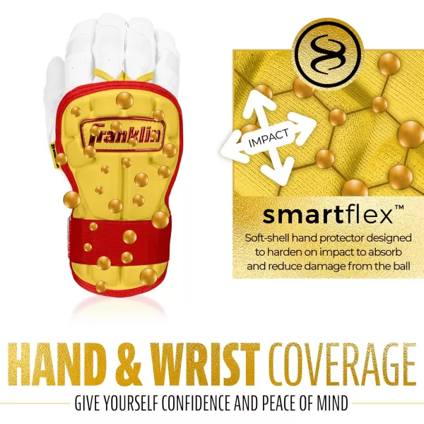 Franklin Sports Baseball Hand  Wrist Guard  PRT LG Series Adult Hand  Wrist Protector for Batting  Protective Hand Wrist Shield  Right  Left Hand Hitters  One Size  AdultYellowRed