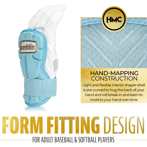 Franklin Sports Baseball Hand  Wrist Guard  PRT LG Series Adult Hand  Wrist Protector for Batting  Protective Hand Wrist Shield  Right  Left Hand Hitters  One Size  AdultCarolina Blue