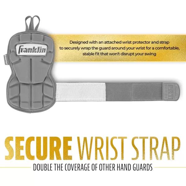 Franklin Sports Baseball Hand  Wrist Guard  PRT LG Series Adult Hand  Wrist Protector for Batting  Protective Hand Wrist Shield  Right  Left Hand Hitters  One Size  AdultGrey