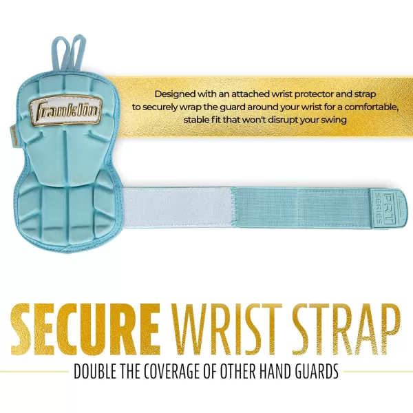 Franklin Sports Baseball Hand  Wrist Guard  PRT LG Series Adult Hand  Wrist Protector for Batting  Protective Hand Wrist Shield  Right  Left Hand Hitters  One Size  AdultCarolina Blue