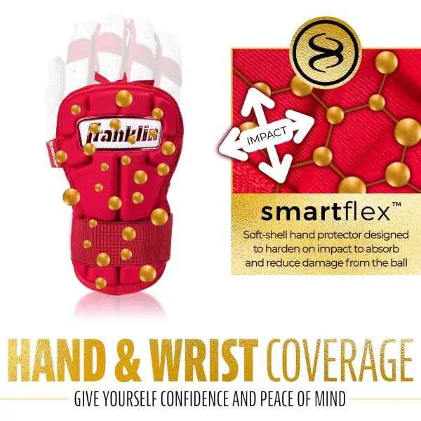 Franklin Sports Baseball Hand  Wrist Guard  PRT LG Series Adult Hand  Wrist Protector for Batting  Protective Hand Wrist Shield  Right  Left Hand Hitters  One Size  AdultRed