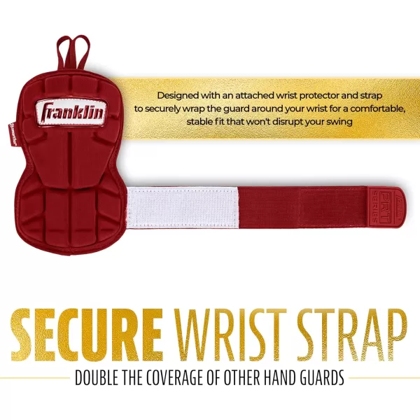 Franklin Sports Baseball Hand  Wrist Guard  PRT LG Series Adult Hand  Wrist Protector for Batting  Protective Hand Wrist Shield  Right  Left Hand Hitters  One Size  AdultBurgundy