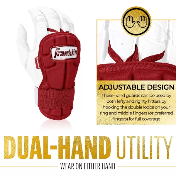 Franklin Sports Baseball Hand  Wrist Guard  PRT LG Series Adult Hand  Wrist Protector for Batting  Protective Hand Wrist Shield  Right  Left Hand Hitters  One Size  AdultBurgundy