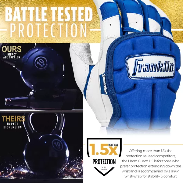 Franklin Sports Baseball Hand  Wrist Guard  PRT LG Series Adult Hand  Wrist Protector for Batting  Protective Hand Wrist Shield  Right  Left Hand Hitters  One Size  AdultRoyal