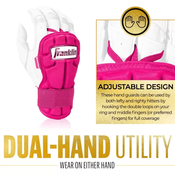 Franklin Sports Baseball Hand  Wrist Guard  PRT LG Series Adult Hand  Wrist Protector for Batting  Protective Hand Wrist Shield  Right  Left Hand Hitters  One Size  AdultOptic Pink