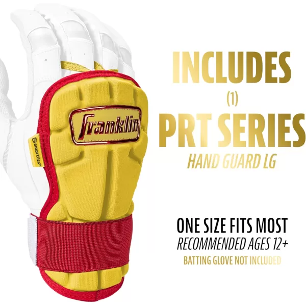 Franklin Sports Baseball Hand  Wrist Guard  PRT LG Series Adult Hand  Wrist Protector for Batting  Protective Hand Wrist Shield  Right  Left Hand Hitters  One Size  AdultYellowRed