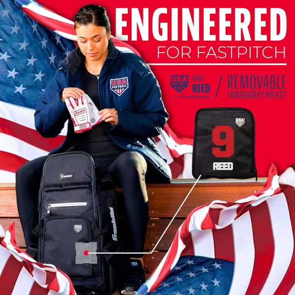 Franklin Sports Baseball  Softball Backpacks  MLB  USA Softball Equipment Bags for Baseball  Fastpitch Softball  Youth  Adult Batpacks for Bats Gloves Helmets Cleats  More  Multiple ColorsBlackWhite