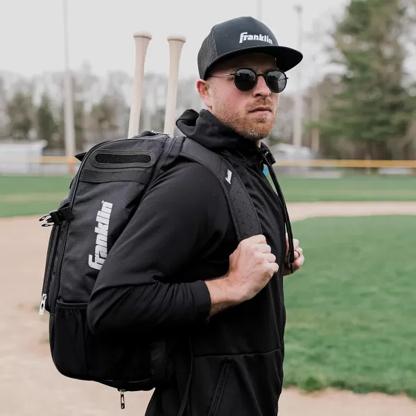 Franklin Sports Baseball  Softball Backpacks  MLB  USA Softball Equipment Bags for Baseball  Fastpitch Softball  Youth  Adult Batpacks for Bats Gloves Helmets Cleats  More  Multiple ColorsBlack Chrome