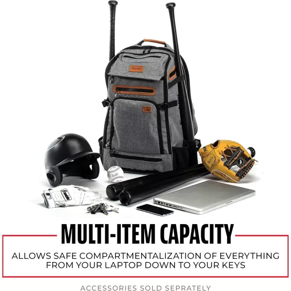 Franklin Sports Baseball  Softball Backpacks  MLB  USA Softball Equipment Bags for Baseball  Fastpitch Softball  Youth  Adult Batpacks for Bats Gloves Helmets Cleats  More  Multiple ColorsHeather Gray