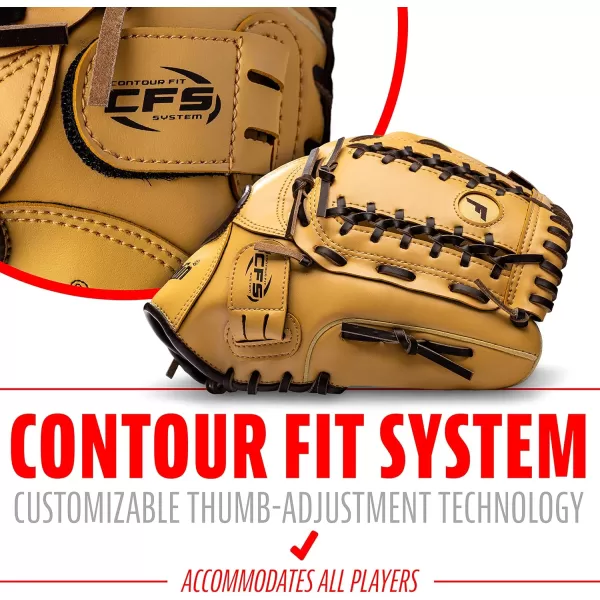 Franklin Sports Baseball  Softball Gloves  Field Master Adult  Youth Baseball  Softball Gloves  Right Hand  Left Hand Gloves  Infield  Outfield Mitts  Multiple Sizes  ColorsCamel