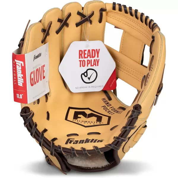 Franklin Sports Baseball  Softball Gloves  Field Master Adult  Youth Baseball  Softball Gloves  Right Hand  Left Hand Gloves  Infield  Outfield Mitts  Multiple Sizes  ColorsCamel