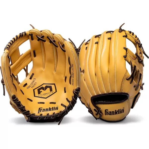 Franklin Sports Baseball  Softball Gloves  Field Master Adult  Youth Baseball  Softball Gloves  Right Hand  Left Hand Gloves  Infield  Outfield Mitts  Multiple Sizes  ColorsCamel