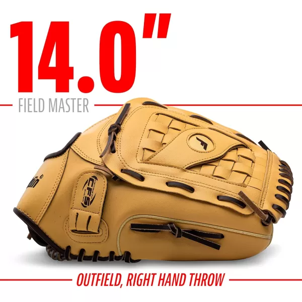 Franklin Sports Baseball  Softball Gloves  Field Master Adult  Youth Baseball  Softball Gloves  Right Hand  Left Hand Gloves  Infield  Outfield Mitts  Multiple Sizes  ColorsCamel