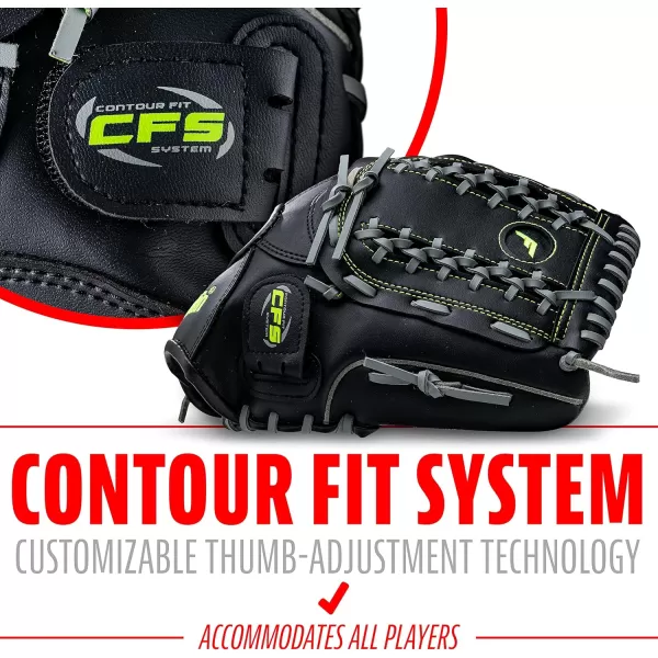 Franklin Sports Baseball  Softball Gloves  Field Master Adult  Youth Baseball  Softball Gloves  Right Hand  Left Hand Gloves  Infield  Outfield Mitts  Multiple Sizes  ColorsBlack