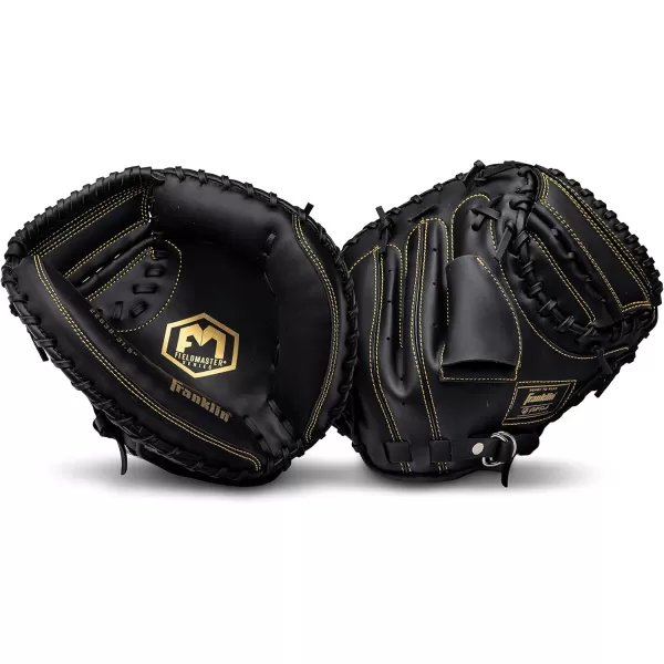 Franklin Sports Baseball  Softball Gloves  Field Master Adult  Youth Baseball  Softball Gloves  Right Hand  Left Hand Gloves  Infield  Outfield Mitts  Multiple Sizes  ColorsBlackGold