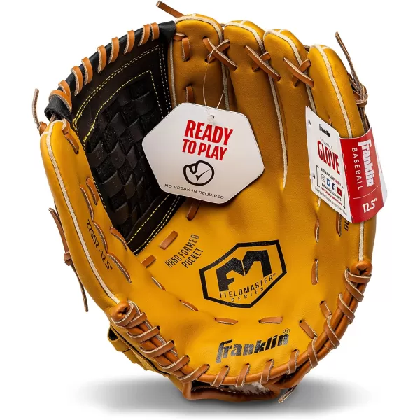 Franklin Sports Baseball  Softball Gloves  Field Master Adult  Youth Baseball  Softball Gloves  Right Hand  Left Hand Gloves  Infield  Outfield Mitts  Multiple Sizes  ColorsTan
