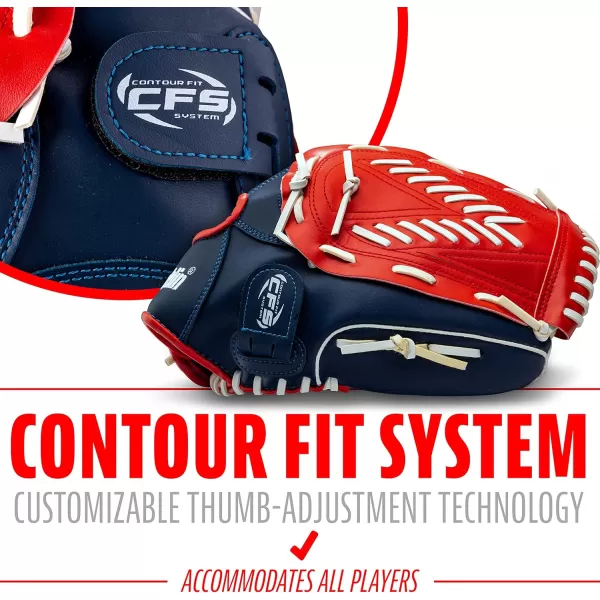 Franklin Sports Baseball  Softball Gloves  Field Master Adult  Youth Baseball  Softball Gloves  Right Hand  Left Hand Gloves  Infield  Outfield Mitts  Multiple Sizes  ColorsRed  White  Blue