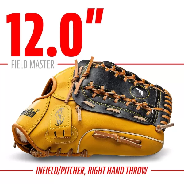 Franklin Sports Baseball  Softball Gloves  Field Master Adult  Youth Baseball  Softball Gloves  Right Hand  Left Hand Gloves  Infield  Outfield Mitts  Multiple Sizes  ColorsTan