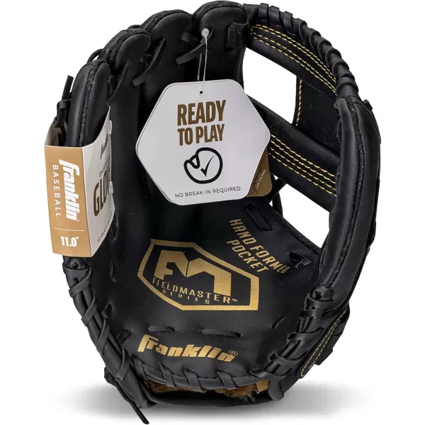 Franklin Sports Baseball  Softball Gloves  Field Master Adult  Youth Baseball  Softball Gloves  Right Hand  Left Hand Gloves  Infield  Outfield Mitts  Multiple Sizes  ColorsBlackGold