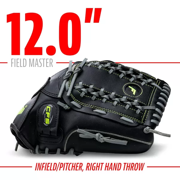 Franklin Sports Baseball  Softball Gloves  Field Master Adult  Youth Baseball  Softball Gloves  Right Hand  Left Hand Gloves  Infield  Outfield Mitts  Multiple Sizes  ColorsBlack