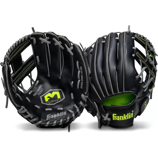 Franklin Sports Baseball  Softball Gloves  Field Master Adult  Youth Baseball  Softball Gloves  Right Hand  Left Hand Gloves  Infield  Outfield Mitts  Multiple Sizes  ColorsBlack