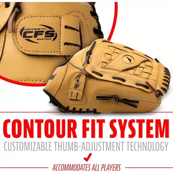 Franklin Sports Baseball  Softball Gloves  Field Master Adult  Youth Baseball  Softball Gloves  Right Hand  Left Hand Gloves  Infield  Outfield Mitts  Multiple Sizes  ColorsCamel