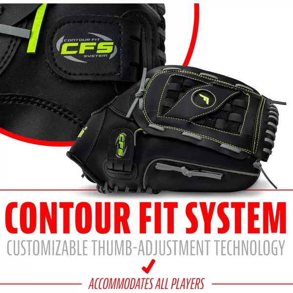 Franklin Sports Baseball  Softball Gloves  Field Master Adult  Youth Baseball  Softball Gloves  Right Hand  Left Hand Gloves  Infield  Outfield Mitts  Multiple Sizes  ColorsBlack