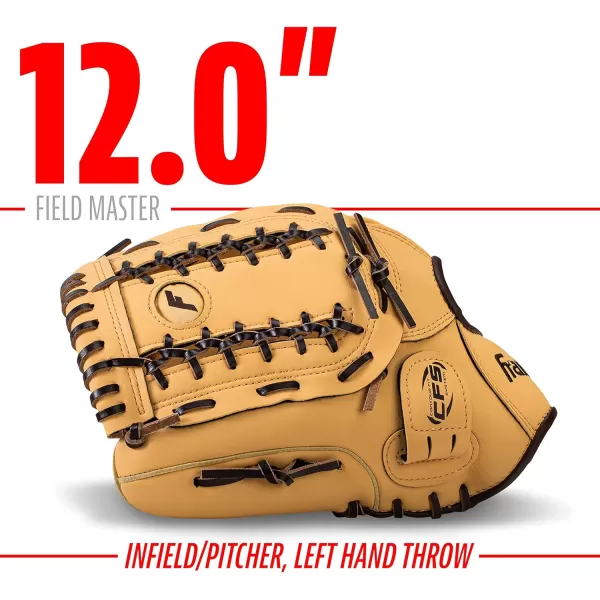 Franklin Sports Baseball  Softball Gloves  Field Master Adult  Youth Baseball  Softball Gloves  Right Hand  Left Hand Gloves  Infield  Outfield Mitts  Multiple Sizes  ColorsCamel