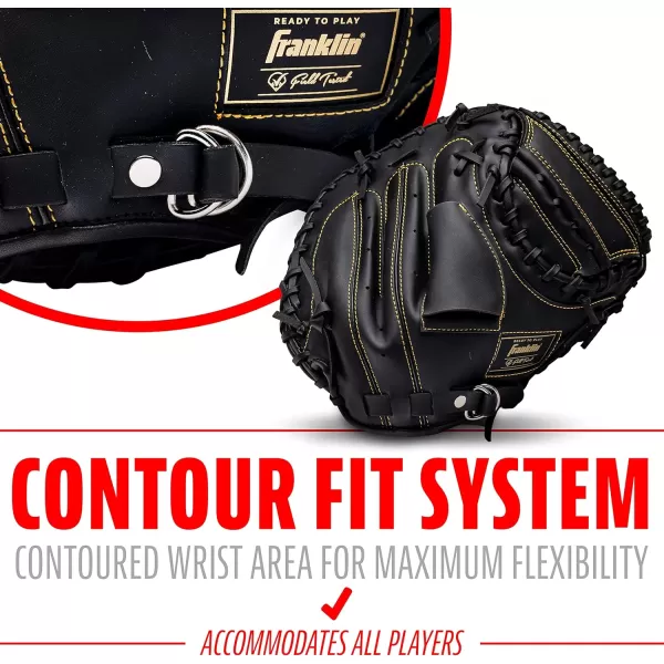 Franklin Sports Baseball  Softball Gloves  Field Master Adult  Youth Baseball  Softball Gloves  Right Hand  Left Hand Gloves  Infield  Outfield Mitts  Multiple Sizes  ColorsBlackGold