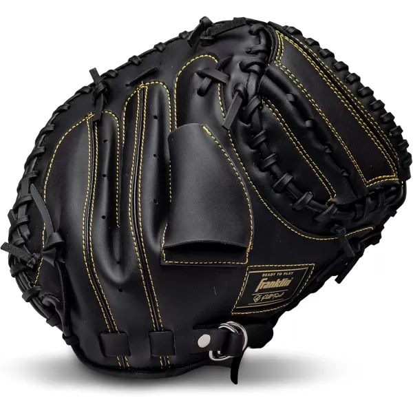 Franklin Sports Baseball  Softball Gloves  Field Master Adult  Youth Baseball  Softball Gloves  Right Hand  Left Hand Gloves  Infield  Outfield Mitts  Multiple Sizes  ColorsBlackGold