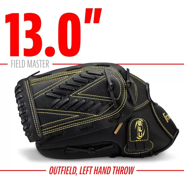 Franklin Sports Baseball  Softball Gloves  Field Master Adult  Youth Baseball  Softball Gloves  Right Hand  Left Hand Gloves  Infield  Outfield Mitts  Multiple Sizes  ColorsBlackGold
