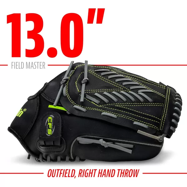 Franklin Sports Baseball  Softball Gloves  Field Master Adult  Youth Baseball  Softball Gloves  Right Hand  Left Hand Gloves  Infield  Outfield Mitts  Multiple Sizes  ColorsBlack