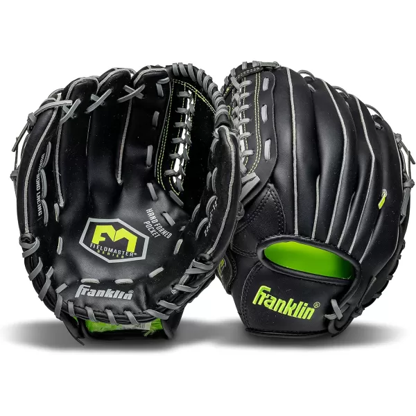 Franklin Sports Baseball  Softball Gloves  Field Master Adult  Youth Baseball  Softball Gloves  Right Hand  Left Hand Gloves  Infield  Outfield Mitts  Multiple Sizes  ColorsBlack