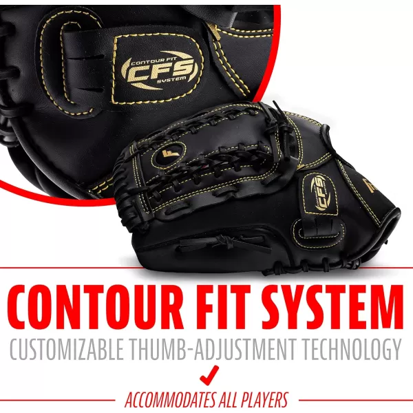 Franklin Sports Baseball  Softball Gloves  Field Master Adult  Youth Baseball  Softball Gloves  Right Hand  Left Hand Gloves  Infield  Outfield Mitts  Multiple Sizes  ColorsBlackGold