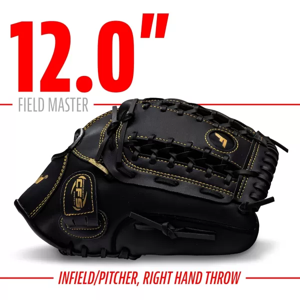 Franklin Sports Baseball  Softball Gloves  Field Master Adult  Youth Baseball  Softball Gloves  Right Hand  Left Hand Gloves  Infield  Outfield Mitts  Multiple Sizes  ColorsBlackGold