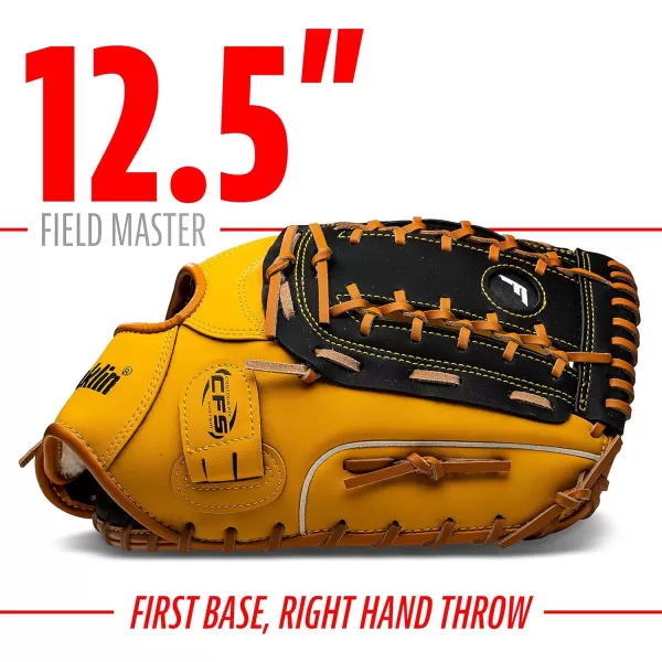 Franklin Sports Baseball  Softball Gloves  Field Master Adult  Youth Baseball  Softball Gloves  Right Hand  Left Hand Gloves  Infield  Outfield Mitts  Multiple Sizes  ColorsTan