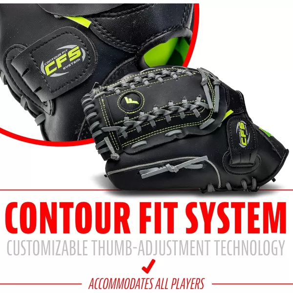 Franklin Sports Baseball  Softball Gloves  Field Master Adult  Youth Baseball  Softball Gloves  Right Hand  Left Hand Gloves  Infield  Outfield Mitts  Multiple Sizes  ColorsBlack