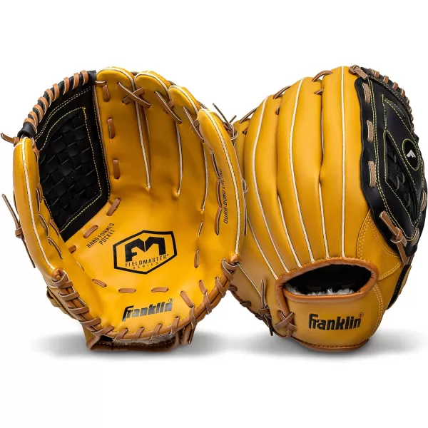 Franklin Sports Baseball  Softball Gloves  Field Master Adult  Youth Baseball  Softball Gloves  Right Hand  Left Hand Gloves  Infield  Outfield Mitts  Multiple Sizes  ColorsTan