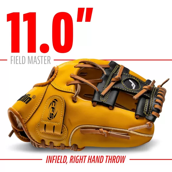 Franklin Sports Baseball  Softball Gloves  Field Master Adult  Youth Baseball  Softball Gloves  Right Hand  Left Hand Gloves  Infield  Outfield Mitts  Multiple Sizes  ColorsTan