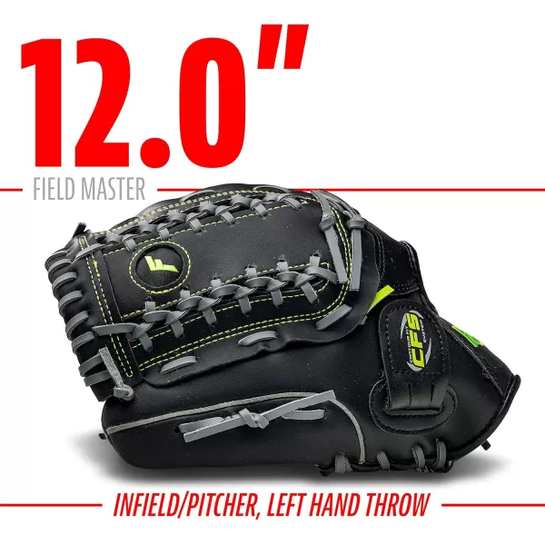 Franklin Sports Baseball  Softball Gloves  Field Master Adult  Youth Baseball  Softball Gloves  Right Hand  Left Hand Gloves  Infield  Outfield Mitts  Multiple Sizes  ColorsBlack
