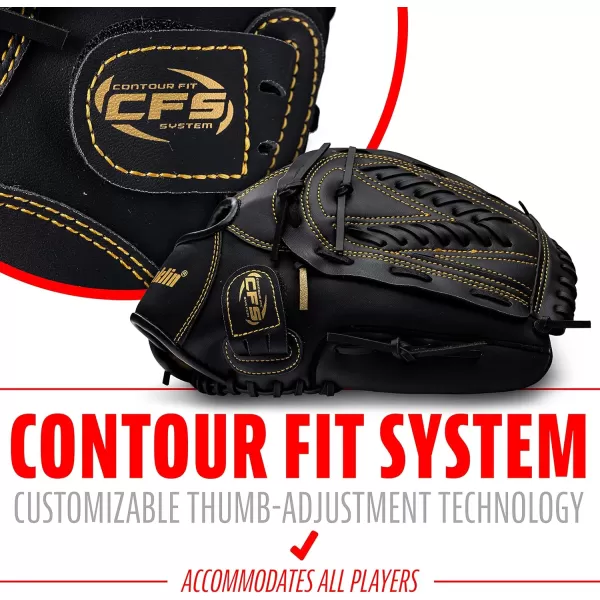 Franklin Sports Baseball  Softball Gloves  Field Master Adult  Youth Baseball  Softball Gloves  Right Hand  Left Hand Gloves  Infield  Outfield Mitts  Multiple Sizes  ColorsBlackGold