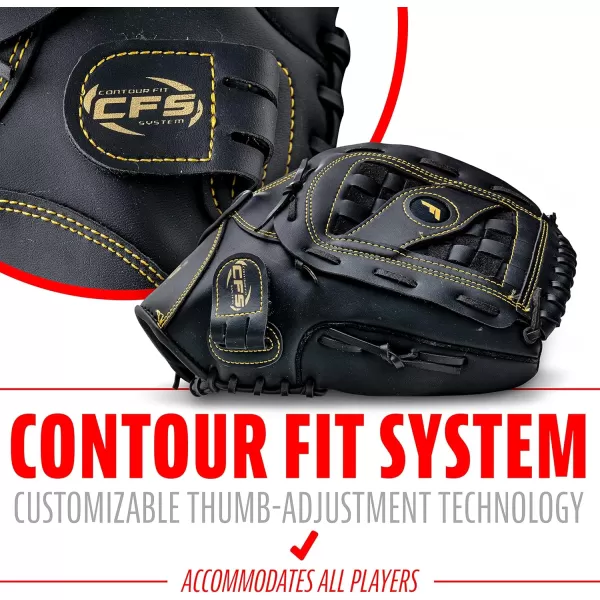 Franklin Sports Baseball  Softball Gloves  Field Master Adult  Youth Baseball  Softball Gloves  Right Hand  Left Hand Gloves  Infield  Outfield Mitts  Multiple Sizes  ColorsBlackGold