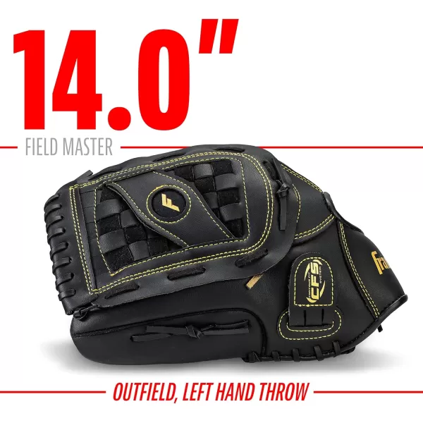Franklin Sports Baseball  Softball Gloves  Field Master Adult  Youth Baseball  Softball Gloves  Right Hand  Left Hand Gloves  Infield  Outfield Mitts  Multiple Sizes  ColorsBlackGold