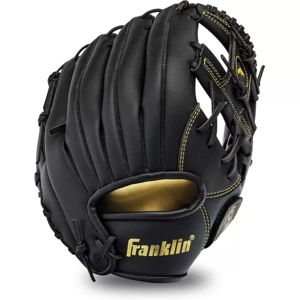 Franklin Sports Baseball  Softball Gloves  Field Master Adult  Youth Baseball  Softball Gloves  Right Hand  Left Hand Gloves  Infield  Outfield Mitts  Multiple Sizes  ColorsBlackGold