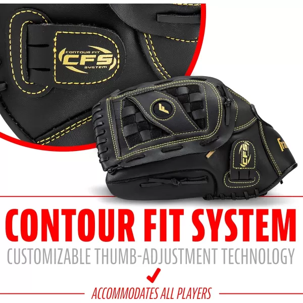 Franklin Sports Baseball  Softball Gloves  Field Master Adult  Youth Baseball  Softball Gloves  Right Hand  Left Hand Gloves  Infield  Outfield Mitts  Multiple Sizes  ColorsBlackGold
